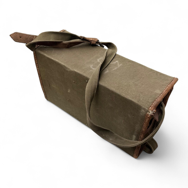 Patriotic Guards Medical Bag - Red Cross - Communist Era R.S.R. - Romanian Army Military Surplus - OD Green - In Good Condition