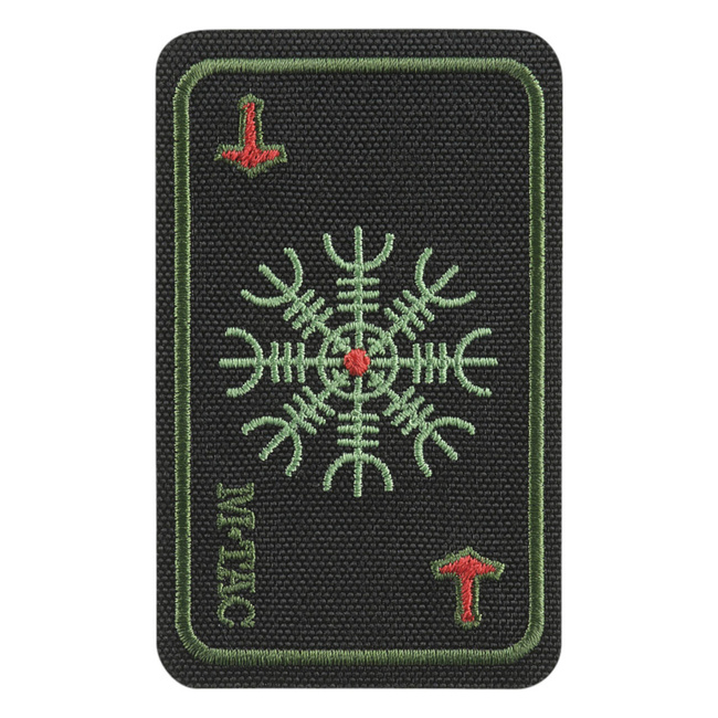 CARD HELMET OF HORROR PATCH (embroidered) - BLACK/OLIVE - M-TAC