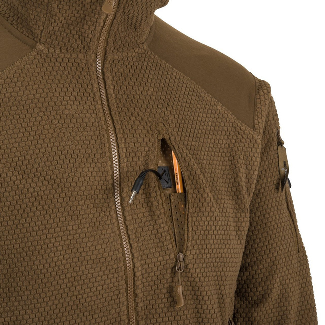 ALPHA HOODIE JACKET - GRID FLEECE - SHADOW GREY - HELIKON