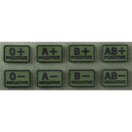 PVC PATCH WITH BLOOD GROUP - SET OF 2 PIECES - Helikon-Tex® - OLIVE GREEN