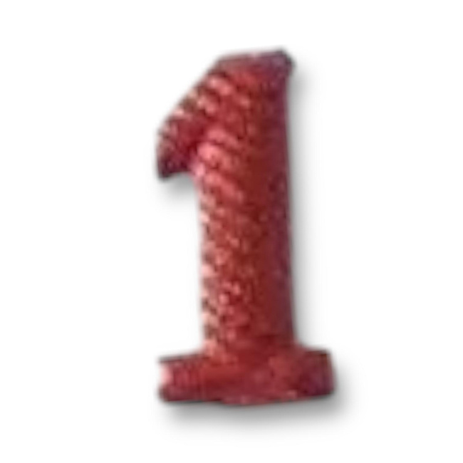Metallic number - 1 - Red - Hungarian Army Military Surplus - Like New