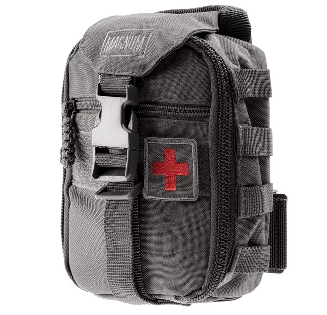 MOLLE POUCH FOR FIRST AID KIT - 18x14x7 CM - Magnum - GRAY (Forged Iron)