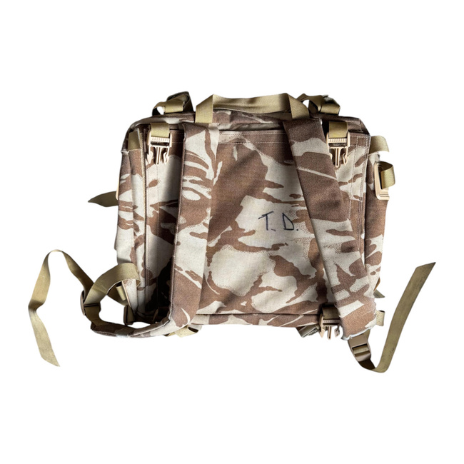 LARGE MILITARY COMBAT BACKPACK WITH POCKET, DETACHABLE OUTER POUCH - CONDOR - 90L - ROMANIAN ARMY MILITARY SURPLUS - DESERT CAMOUFLAGE - IN GOOD CONDITION