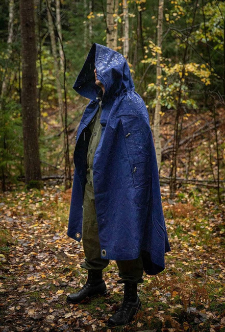 WATERPROOF TARPAULIN, SHELTER, PONCHO -  180 x 180 CM - BLUE - GENUINE MILITARY SURPLUS ROMANIAN ARMY