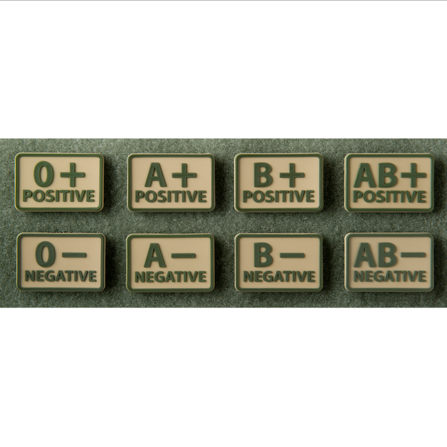PVC PATCH WITH BLOOD GROUP - SET OF 2 PIECES - Helikon-Tex - KHAKI