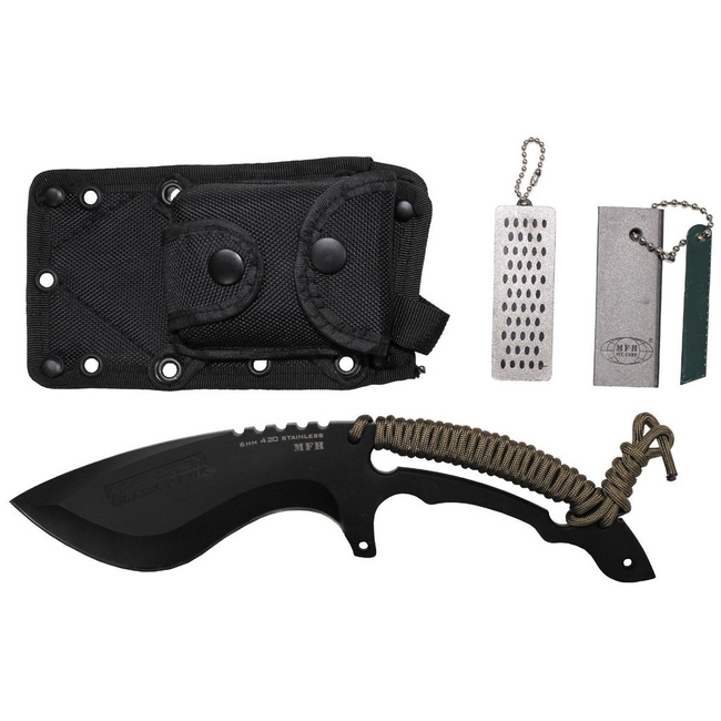 Knife, "OPERATION-BLACK HAWK", with black nylon sheath