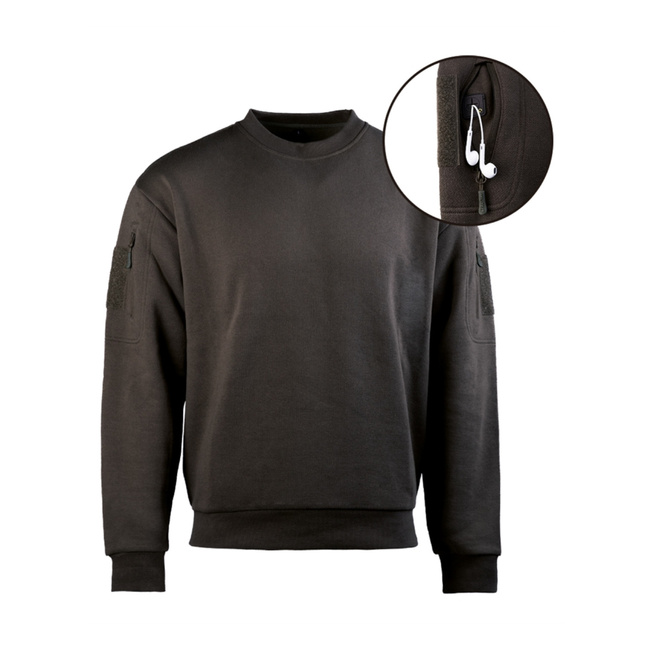 TACTICAL SWEATSHIRT ROUND NECK - BLACK -MIL-TEC