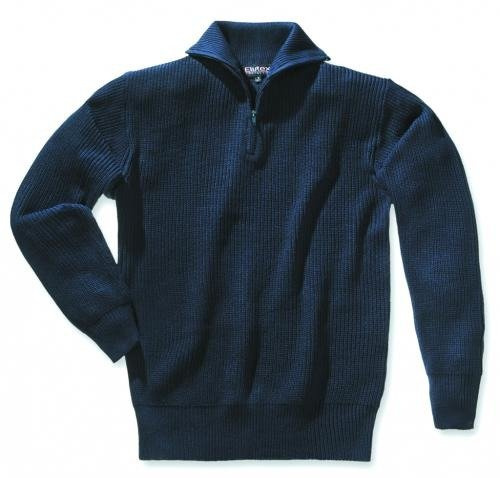 BLUE ACRYLIC NAVY SWEATER W/ ZIPPER