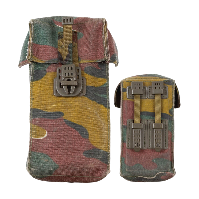 Double ammunition pouch - Belgian Army Military Surplus - Jigsaw Camouflage - Used