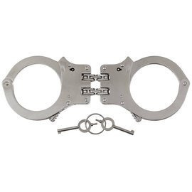 HANDCUFFS - SOLID VERSION - WITH DOUBLE CHAIN - 2 KEYS - MFH®