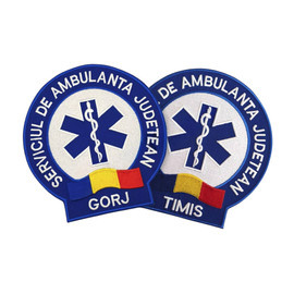 EMBLEMA AMBULANTA SAJ SPATE, CU APLICARE PRIN COASERE - BRAILA
