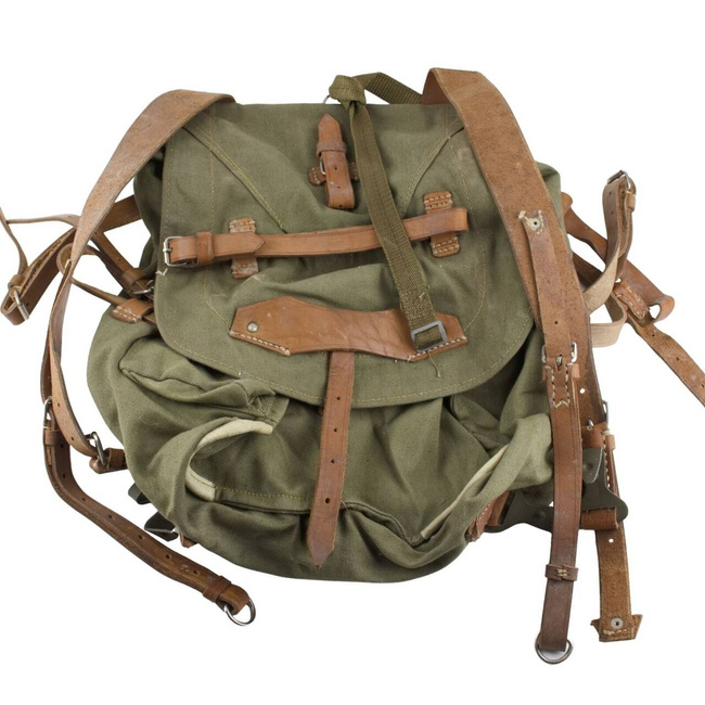 Military Olive Romanian Retro Rucksack - RSR Romanian army - OD Green - In good condition