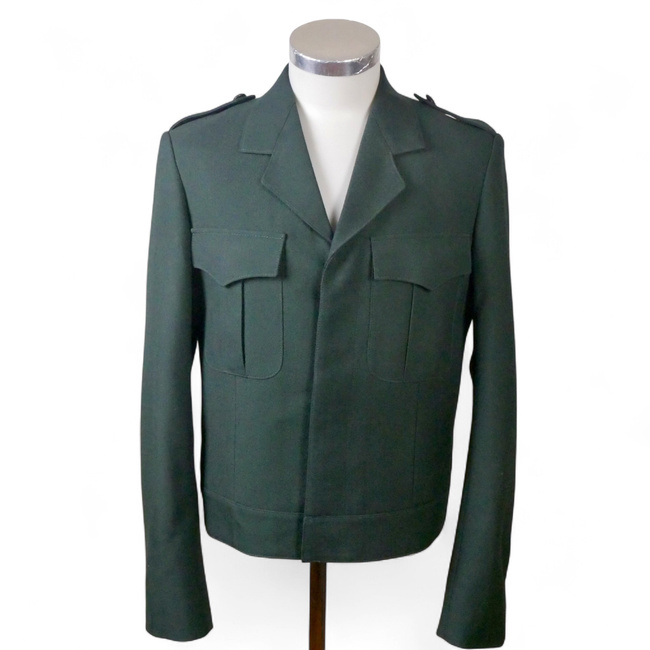 BLOUSON WITH BUTTON PLACKET - GREEN - BELGIAN MILITARY SURPLUS - LIKE NEW