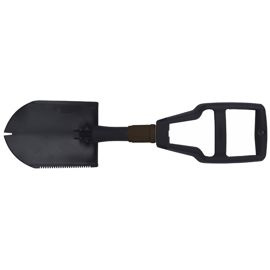 Folding Shovel, plastic handle, black, with bag