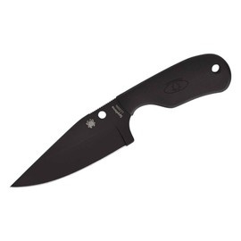Spyderco Subway Bowie LC200N All Black fixed blade knife - Boker