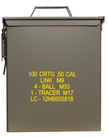 US AMMO STEEL BOX - M9 - CAL. 50 - OLIVE DRAB - LARGE