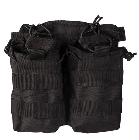 MAGAZINE DOUBLE POUCH - OPEN TOP - Mil-Tec - BLACK
