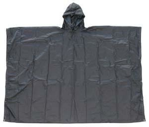 US ARMY STYLE BLACK RIP-STOP WET WEATHER POINCHO