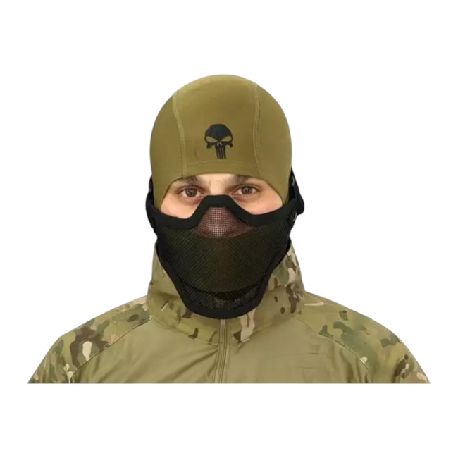 STEEL PROTECTIVE HALF-FACE MASK V.1 - COYOTE/CAMO - CS 