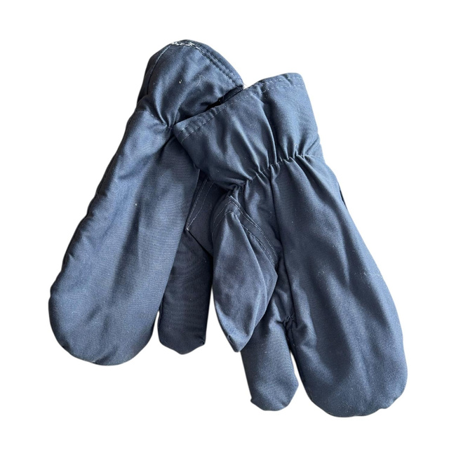 Insulated Protective Gloves Made from Military Tarpaulin Material, 3-Finger Design - Romanian Army Military Surplus - Dark Blue - In Good Condition