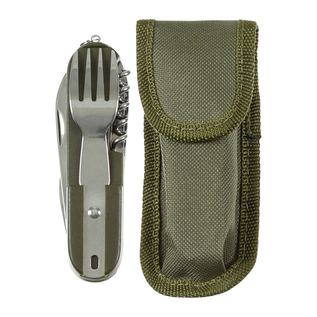 Pocket Knife, OD green, fork, spoon, can opener