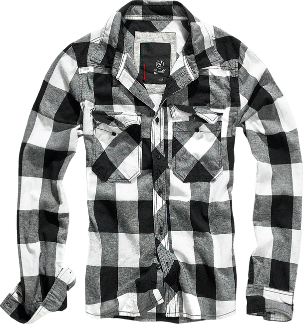 CHECK LONG SLEEVE SHIRT - WHITE/BLACK - BRANDIT