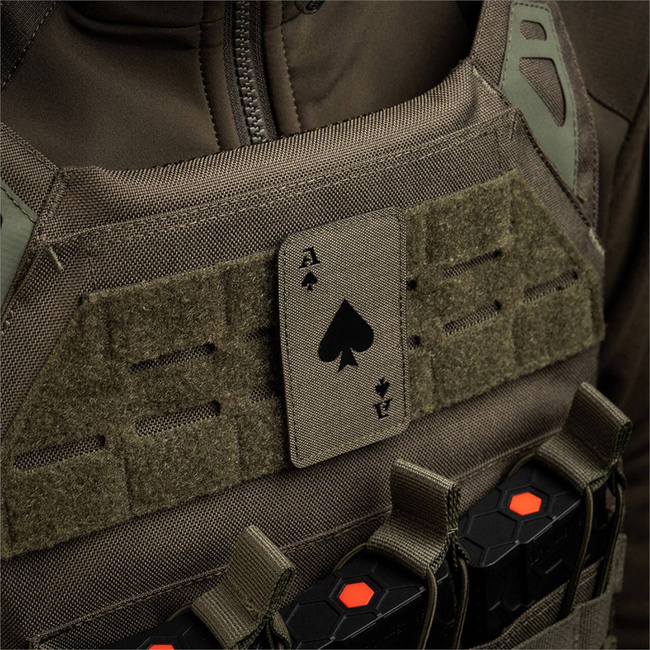 ACE OF SPADES PATCH - LASER CUT - CORDURA - RANGER GREEN/BLACK - M-TAC