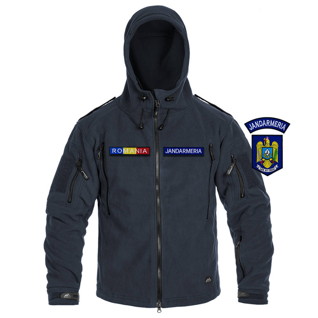 WINTER FLEECE JACKET - "PATRIOT" - HELIKON TEX® - NAVY BLUE - WITH EMBLEMS - JANDARMERY