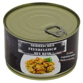 CANNED SERBIAN PORK WITH RICE - 400 G - SHELF LIFE 10 YEARS - MFH®
