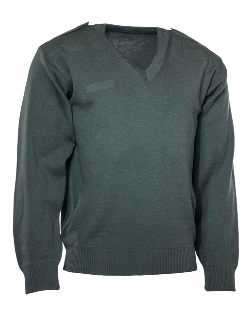 Vintage V-neck sweater - Military surplus from the Dutch army - Green - Like new 