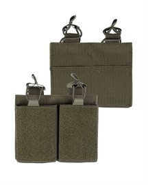 DOUBLE MAGAZINE POUCH WITH HOOK N LOOP BACKSIDE - Mil-Tec® - OD