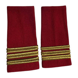 PAIR OF RANKS - OFFICERS, INFANTRY, MUSIC - CAPTAIN WITHOUT INSIGNIA, RED - ROMANIAN ARMY MILITARY SURPLUS - IN GOOD CONDITION