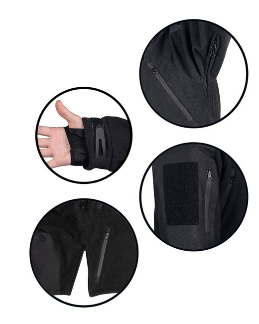 WATERPROOF FLEECE JACKET FOR COLD WEATHER - Mil-Tec® PLUS - BLACK