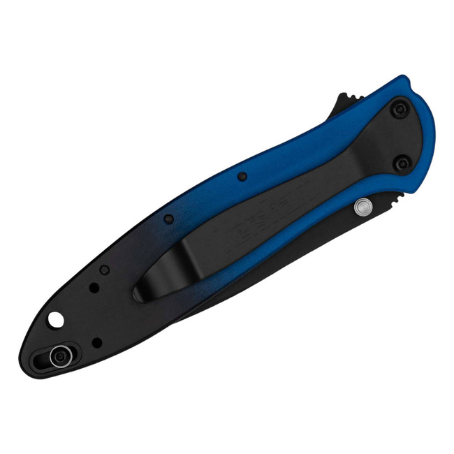KNIFE WITH ASSISTED OPENER LEEK ALUMINUM GRADIENT WITH BLACK BLADE - BLUE/BLACK - KERSHAW