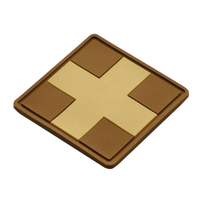 MEDIC CROSS SQUARE PVC PATCH - COYOTE - M-TAC
