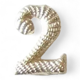 Metallic number - 2 - Silver - Hungarian Army Military Surplus - Like New