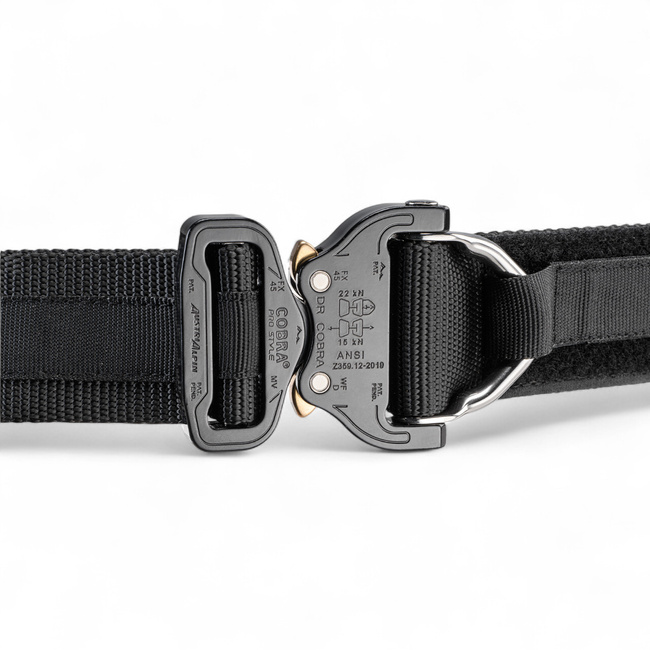 Double tactical belt with Austrialpin buckle - Low Profile - DEFCON 5 - Black