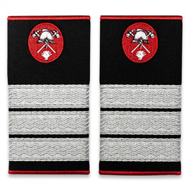 Grade Plutonier Adjutant Pompieri ISU, IGSU țesute pe suport textil din paspoal cusut, cu semn de armă brodat