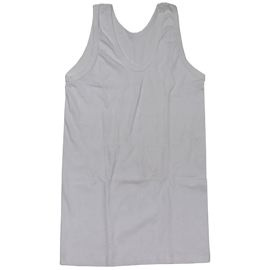 SLEEVELESS SHIRT, TANK TOP - WHITE - MILITARY SURPLUS CZECHOSLOVAK ARMY - USED