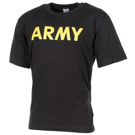 MFH T-shirt with the inscription army Black 160g/m2