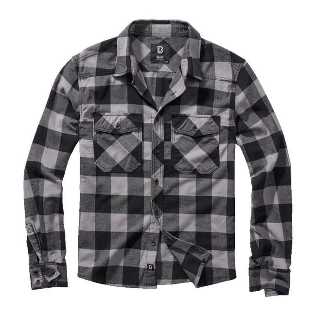CHECK LONG SLEEVE SHIRT - BLACK/CHARCOAL - BRANDIT