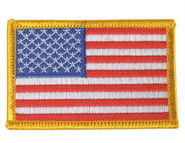 Us Colored Woven Nationality Badge Left