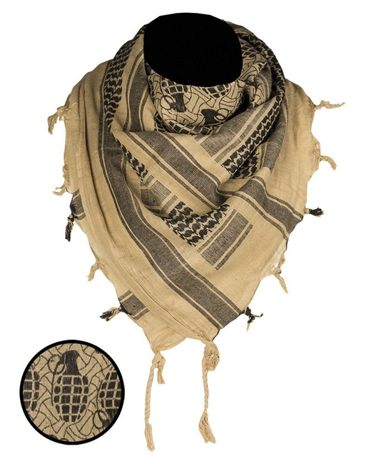 Shemagh scarf - coyote/black ′pineapple′