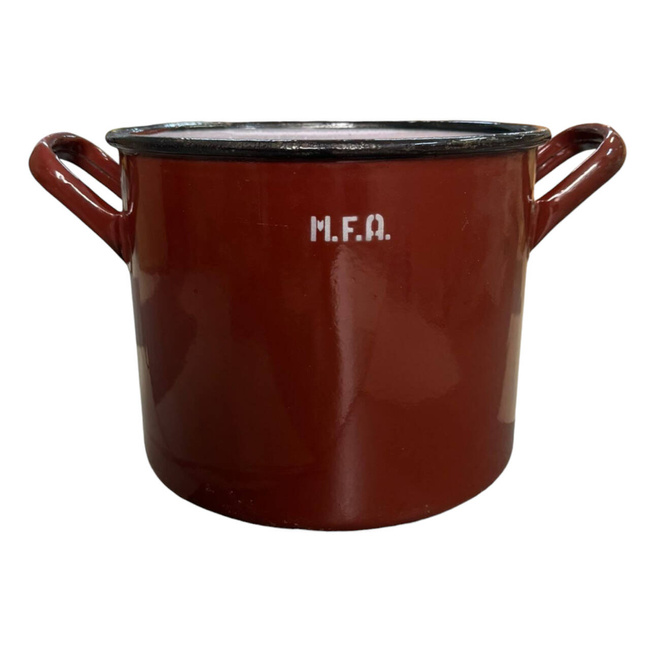 ENAMELED POT - 10L - ROMANIAN ARMY MILITARY SURPLUS - IN GOOD CONDITION