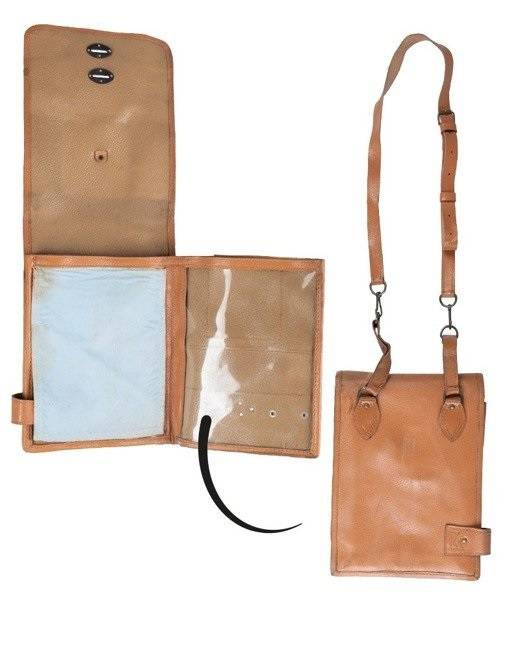 MAP CASE - BROWN ECO-LEATHER - MILITARY SURPLUS HUNGARIAN ARMY - USED