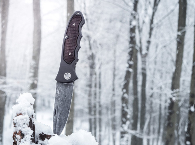 POCKET KNIFE LEOPARD-DAMASCUS III 42 - BOKER