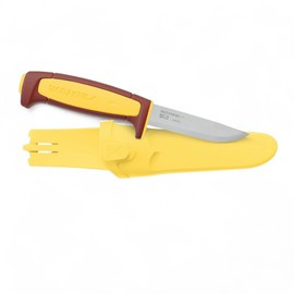 Morakniv® BASIC 511 Knife - Carbon Steel - Yellow / Dala Red