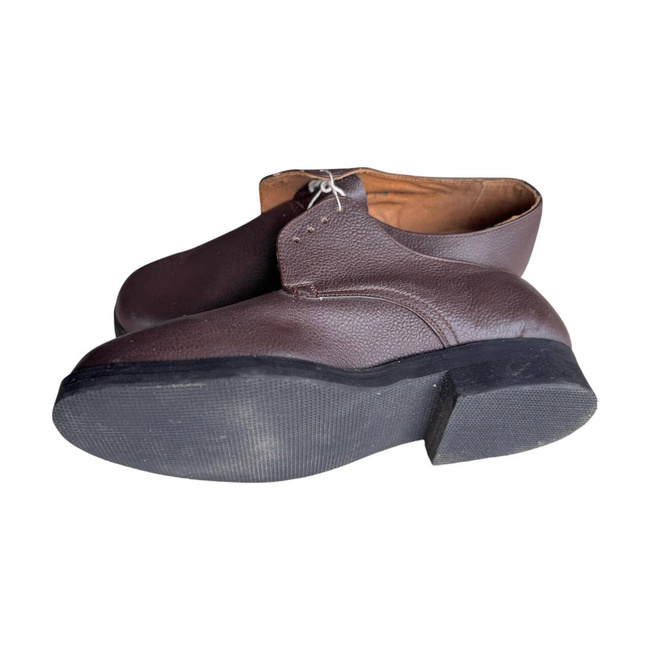 LEATHER SHOES - BURGUNDY - ROMANIAN ARMY MILITARY SURPLUS - IN GOOD CONDITION