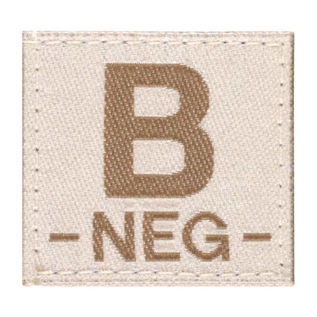 BLOOD GROUP PATCH - B NEG - DESERT - CLAWGEAR