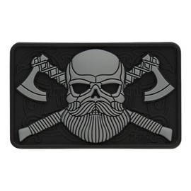 PATCH BEARDED SKULL 3D PVC - BLACK/GREY - M-TAC